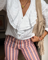 Catalina Ruffle Blouse - White