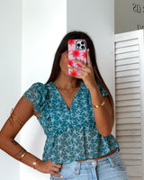 Carolina Blouse - Turquoise Starfish