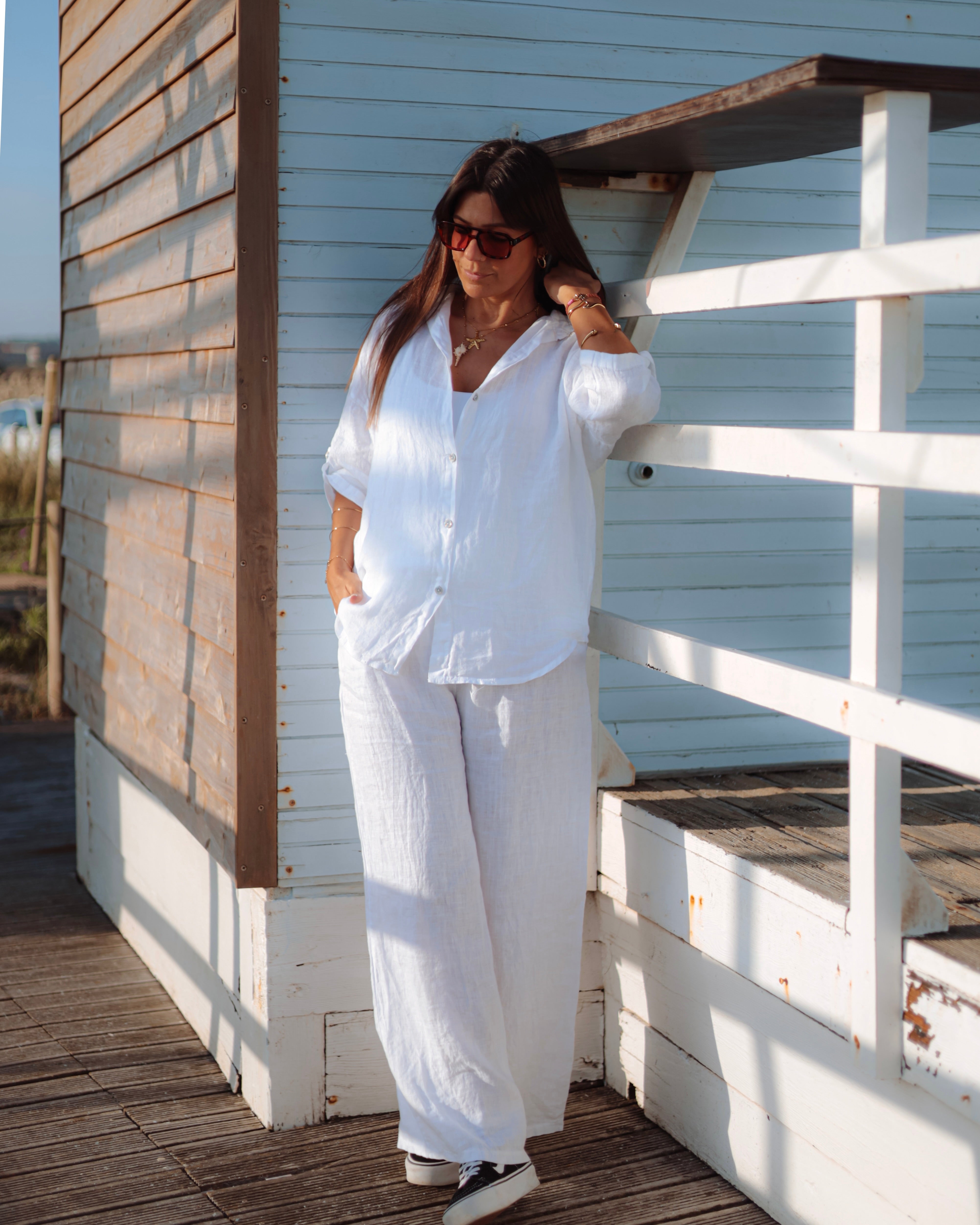 CAMISA 100% LINHO - WHITE