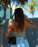 TOP LEONOR - TURQUOISE & ORANGE