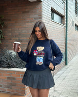 TEDDY WOOL BLEND SWEATER - NAVY