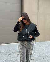 Faux Leather Black Vest