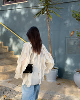 LENORE RUFFLE BLOUSE - IVORY