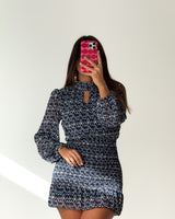 BENEDITA DRESS - NAVY & WHITE