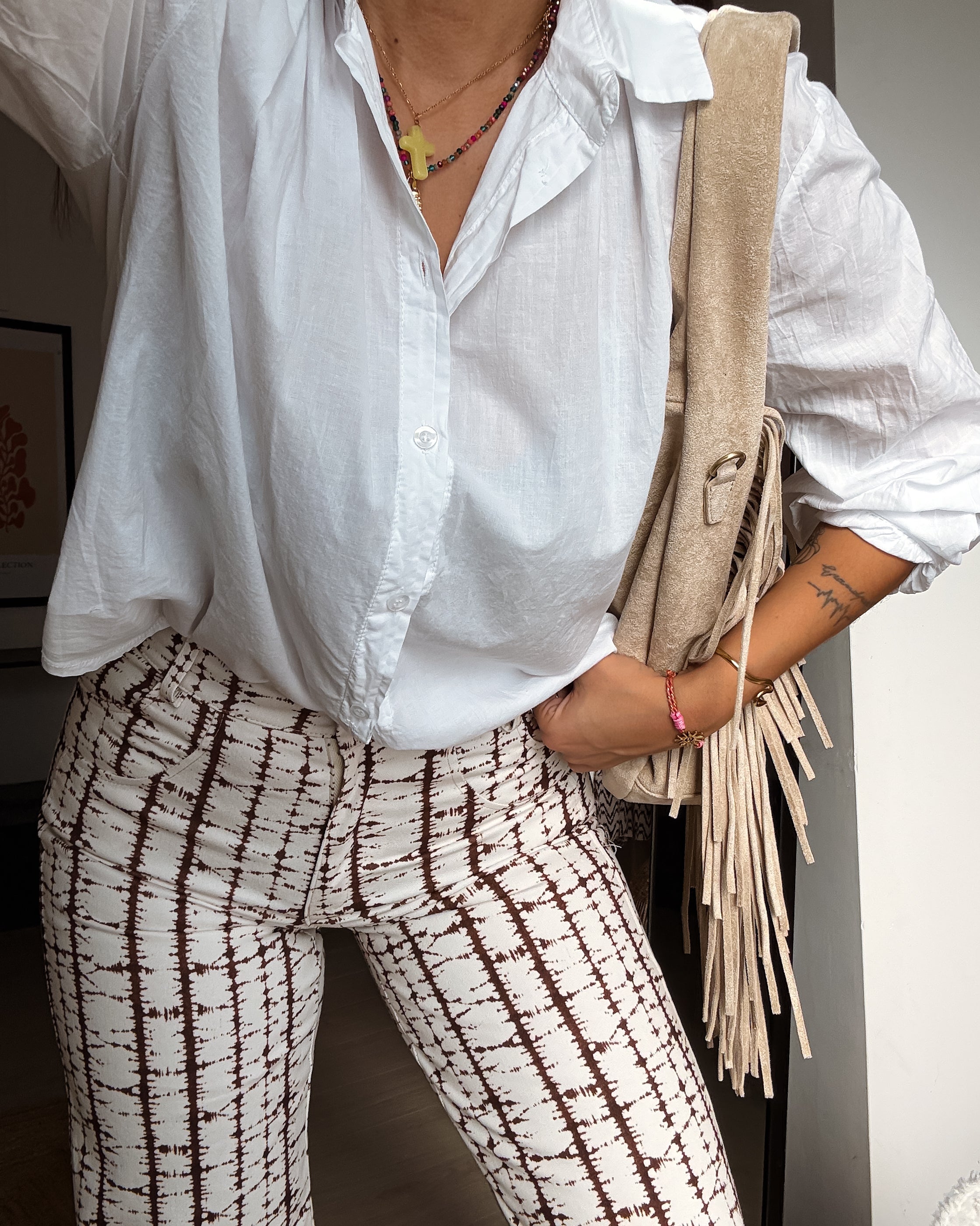 Paloma Pattern Pants - Brownie