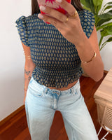 TOP CHARLOTTE - BLUE & GREEN