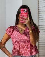 Carolina Blouse - Pink Floral