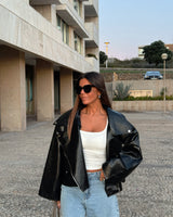 RAVEN OVERSIZED JACKET - BLACK