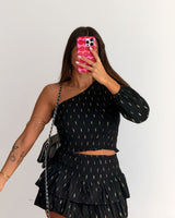 One Shoulder Janine Blouse - Black