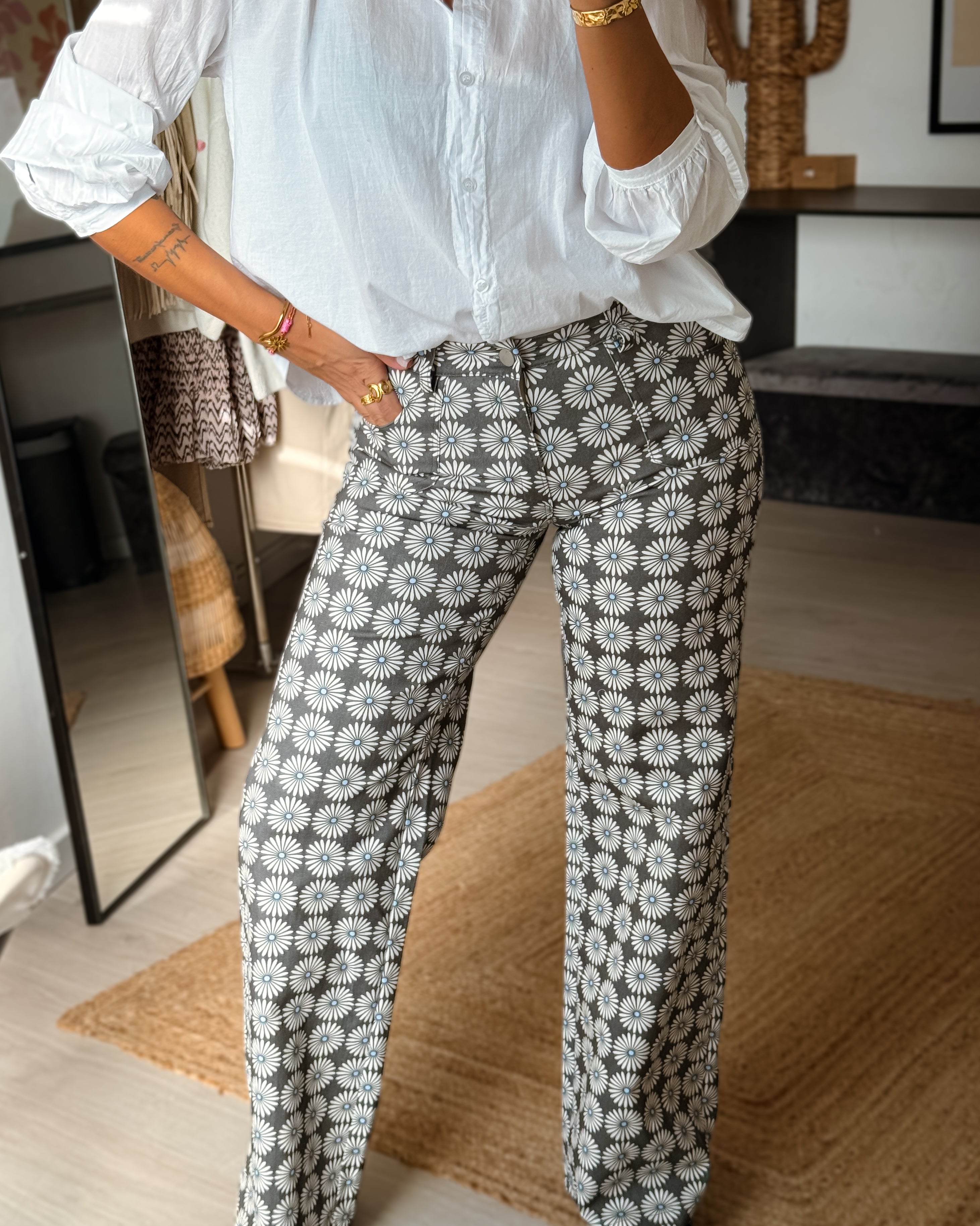 Alba Bloom Pants - Grey