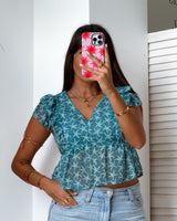 Carolina Blouse - Turquoise Starfish