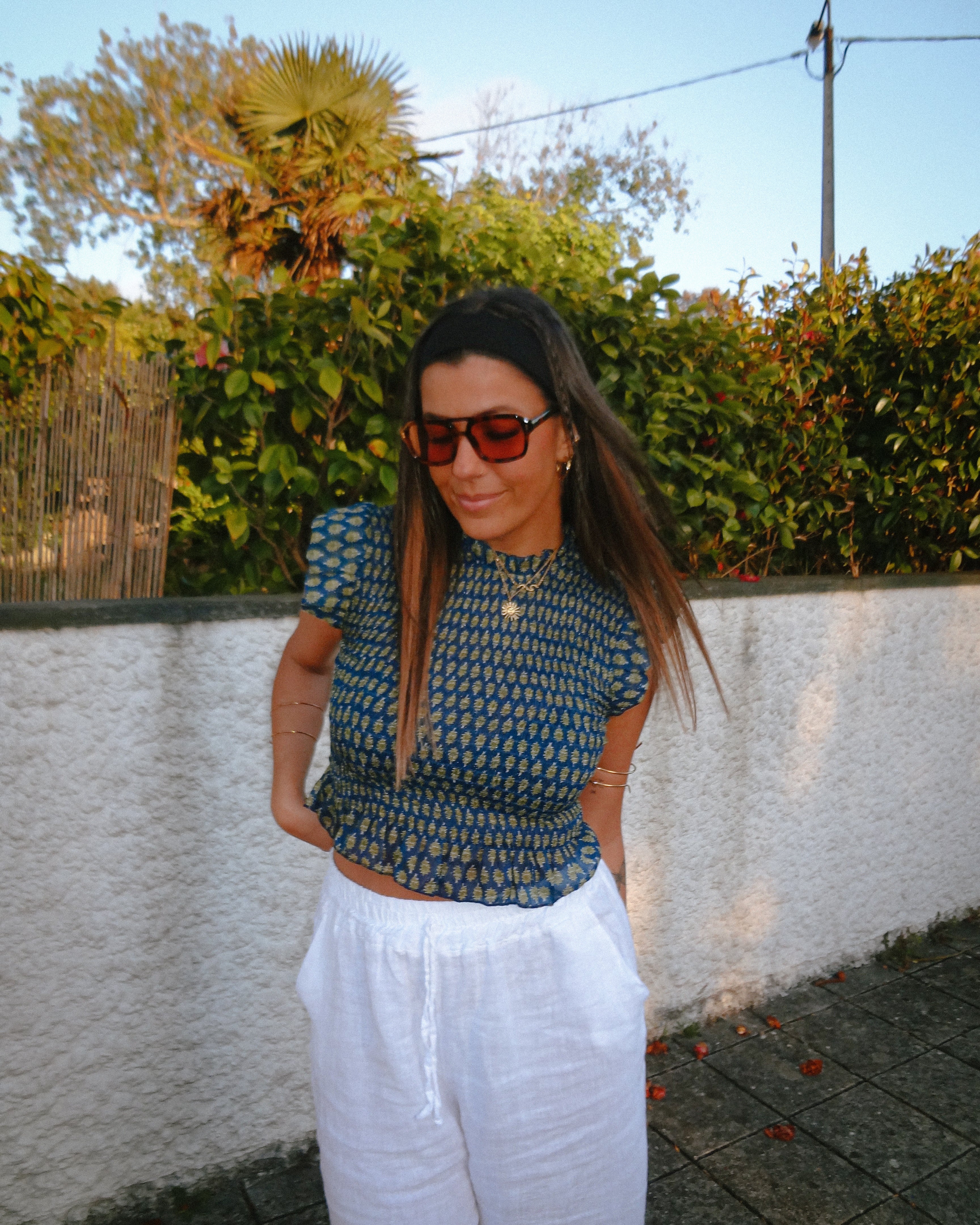TOP CHARLOTTE - BLUE & GREEN