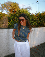 TOP CHARLOTTE - BLUE & GREEN