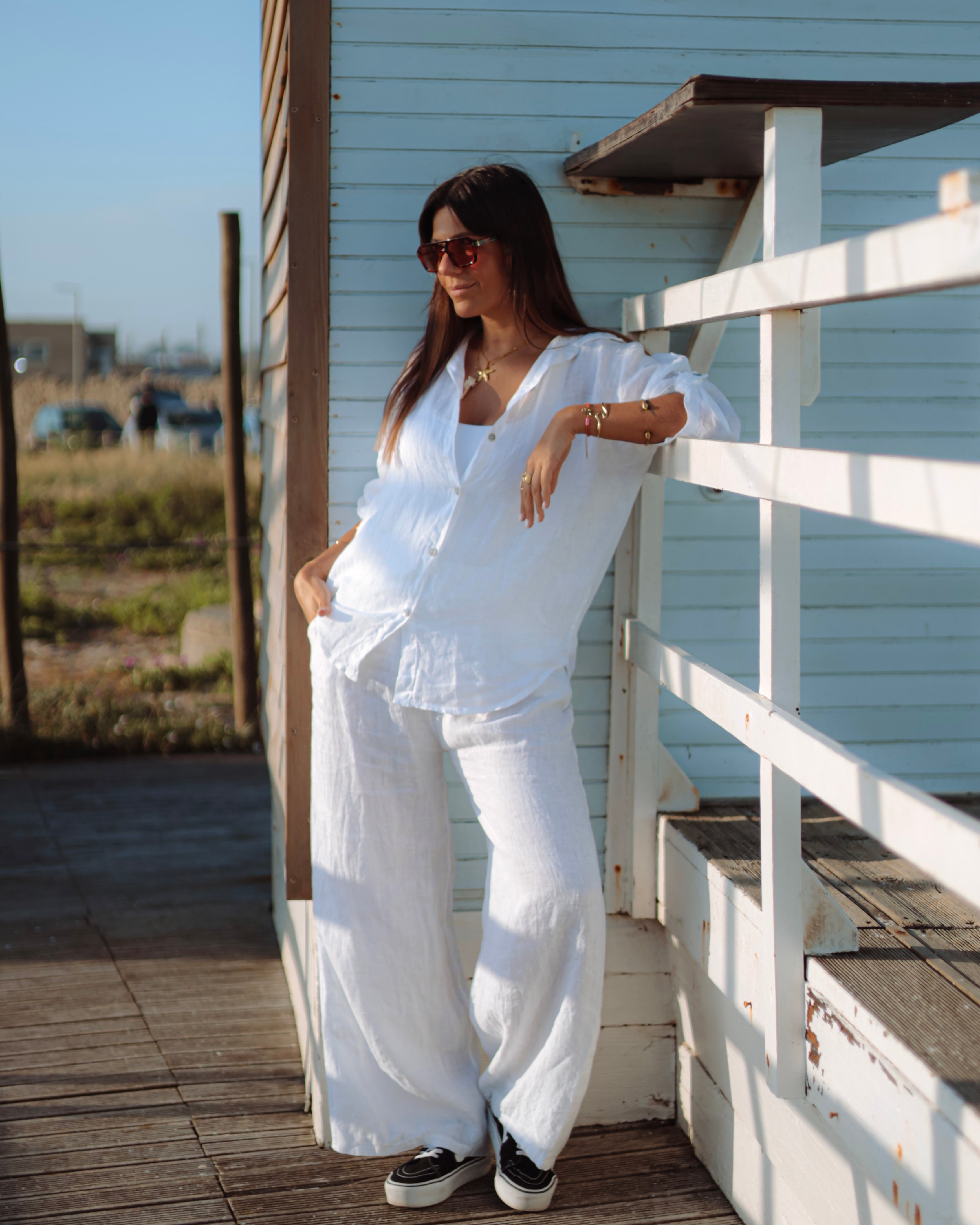 CAMISA 100% LINHO - WHITE