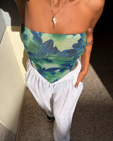 TOP BENEDITA - GREEN & BLUE