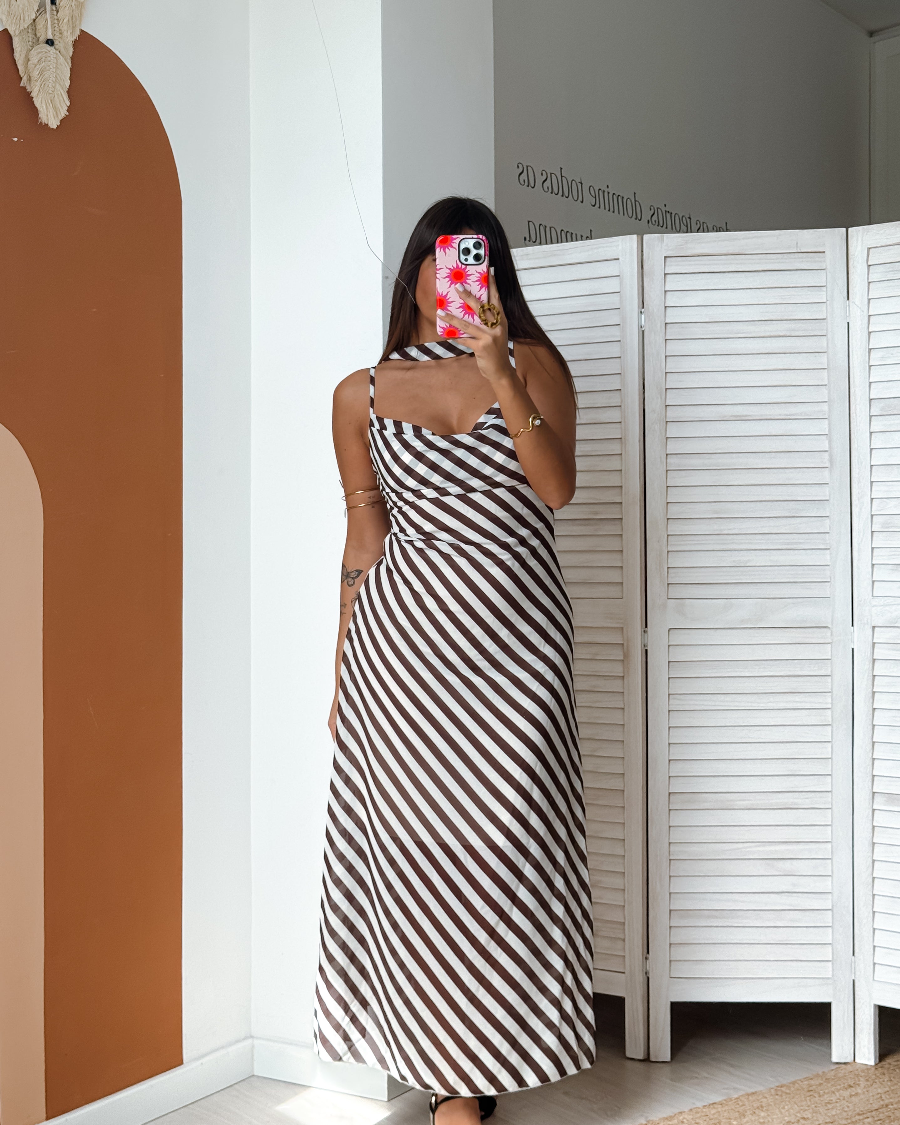 MOCHA STRIPES DRESS