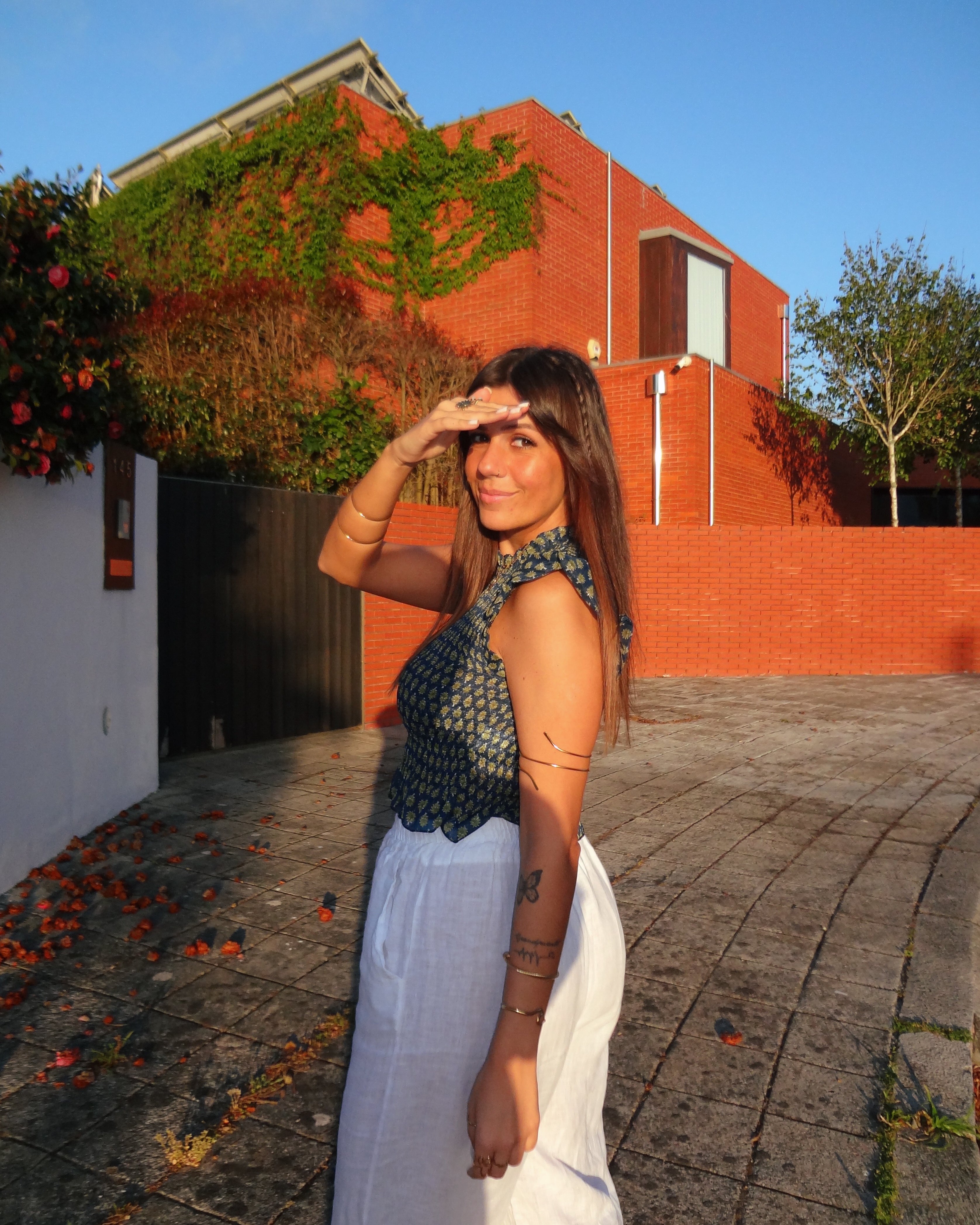 TOP CHARLOTTE - BLUE & GREEN