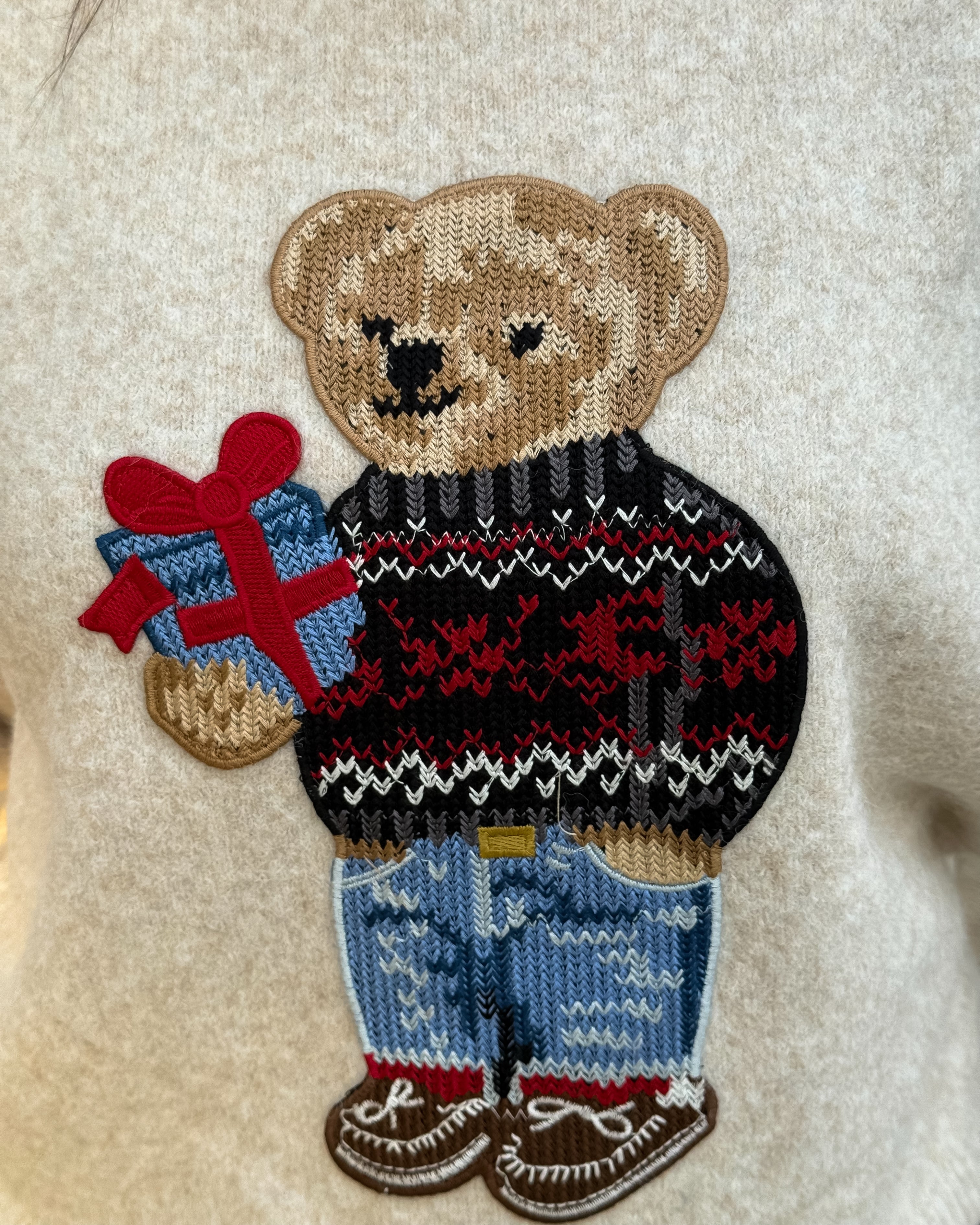 SUÉTER DE MEZCLA DE LANA TEDDY - AZUL MARINO