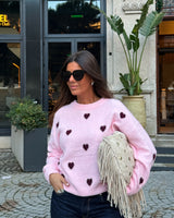 PINK HEARTS WOOL BLEND KNIT
