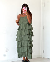 CAMILA DRESS  - OLIVE GREEN