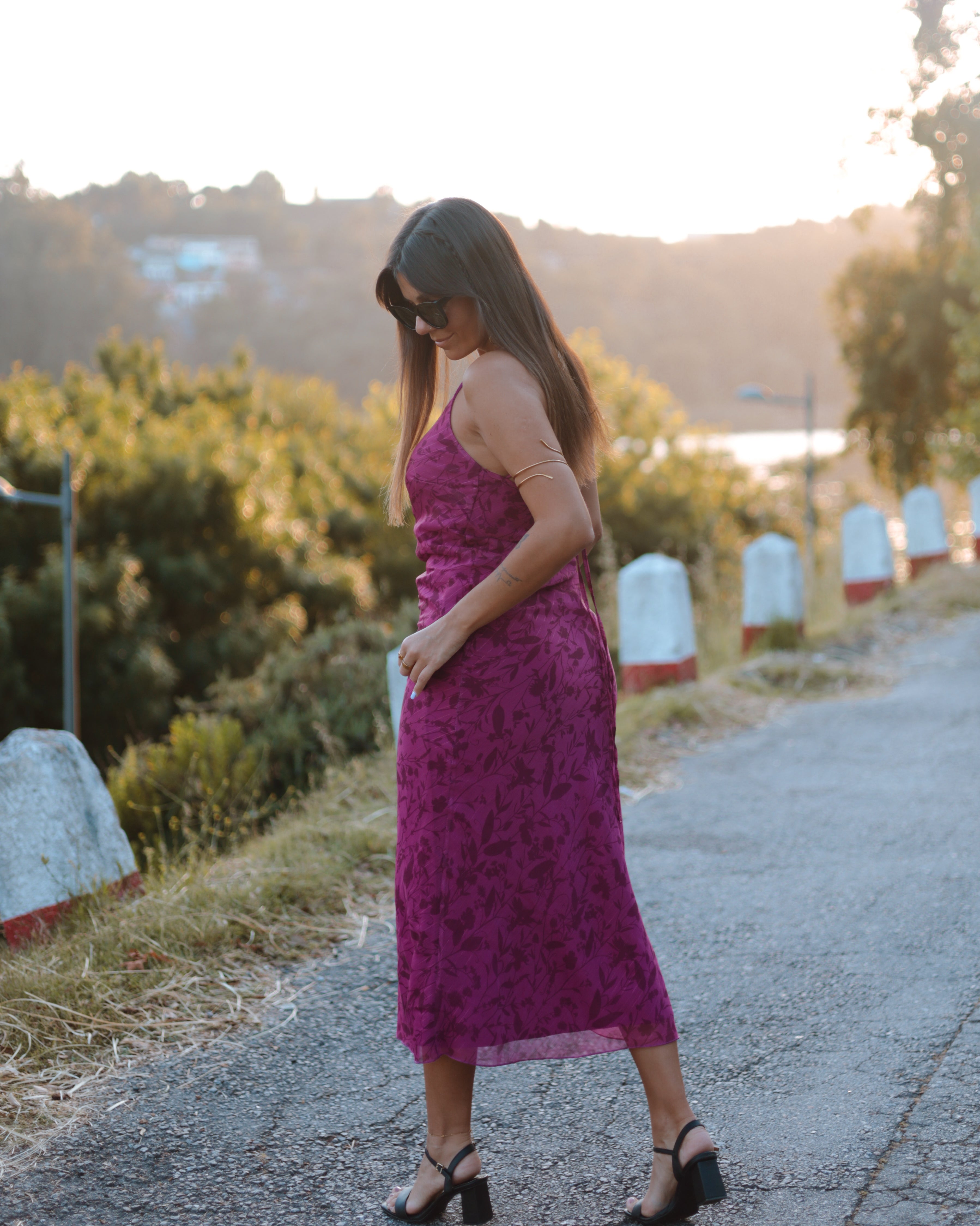 ABBY DRESS - FLORAL FUSCIA