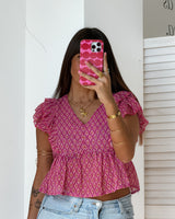 Carolina Blouse - Pink & Orange