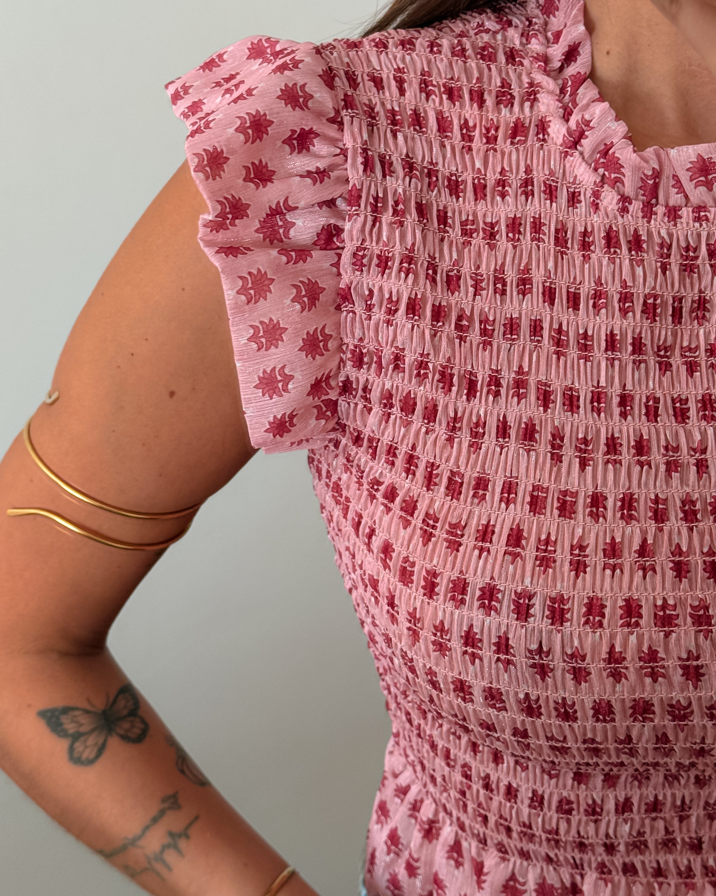 TOP CHARLOTTE - PINK & RED