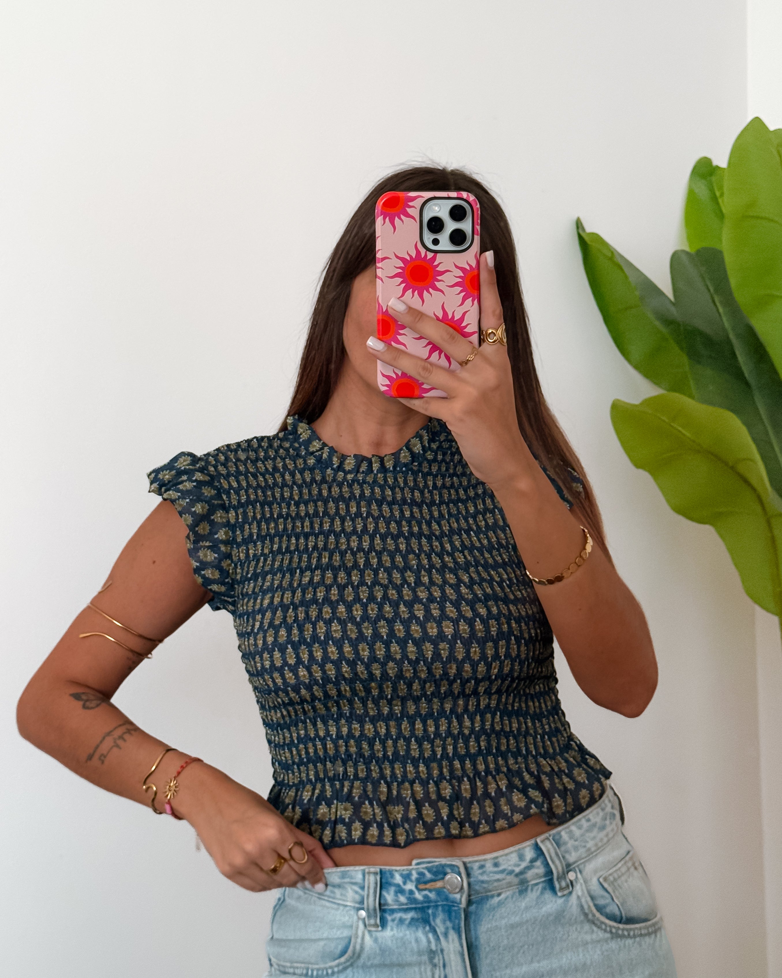 TOP CHARLOTTE - BLUE & GREEN