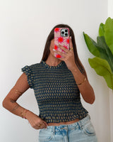 TOP CHARLOTTE - BLUE & GREEN