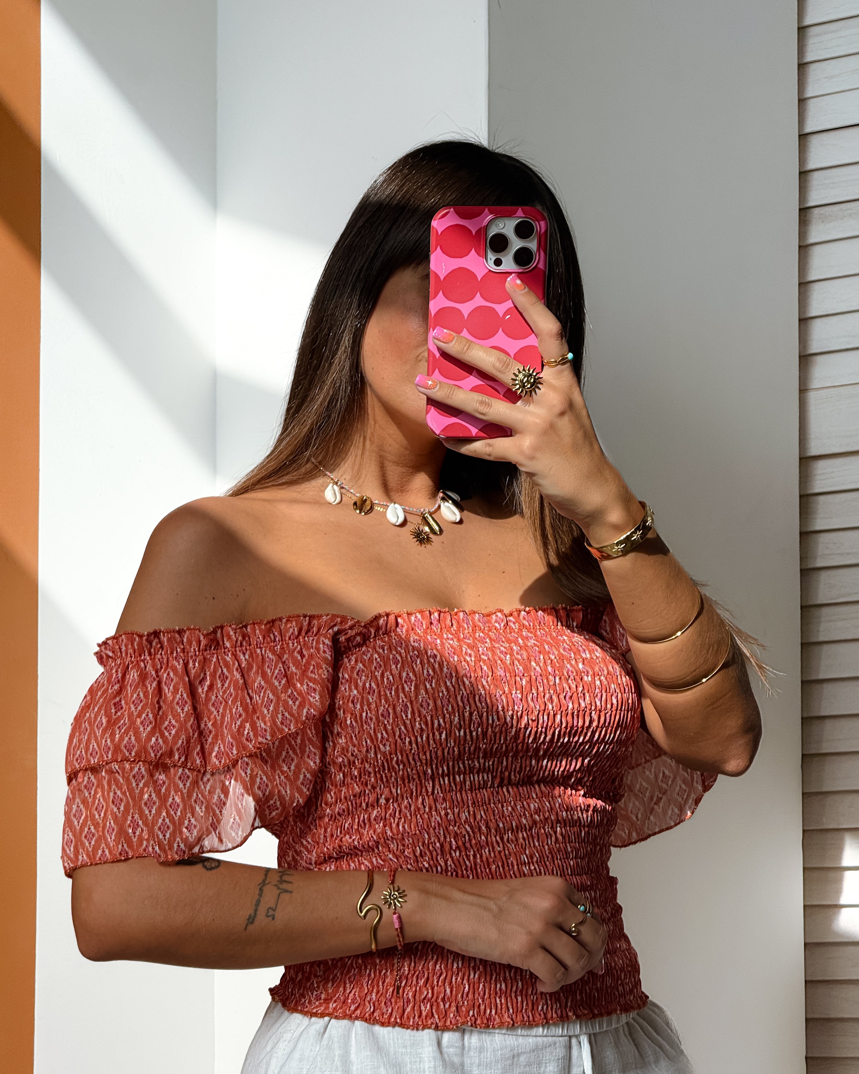 Top Wendy - Orange & Pink