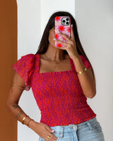 Top Wendy - Hot Pink & Orange