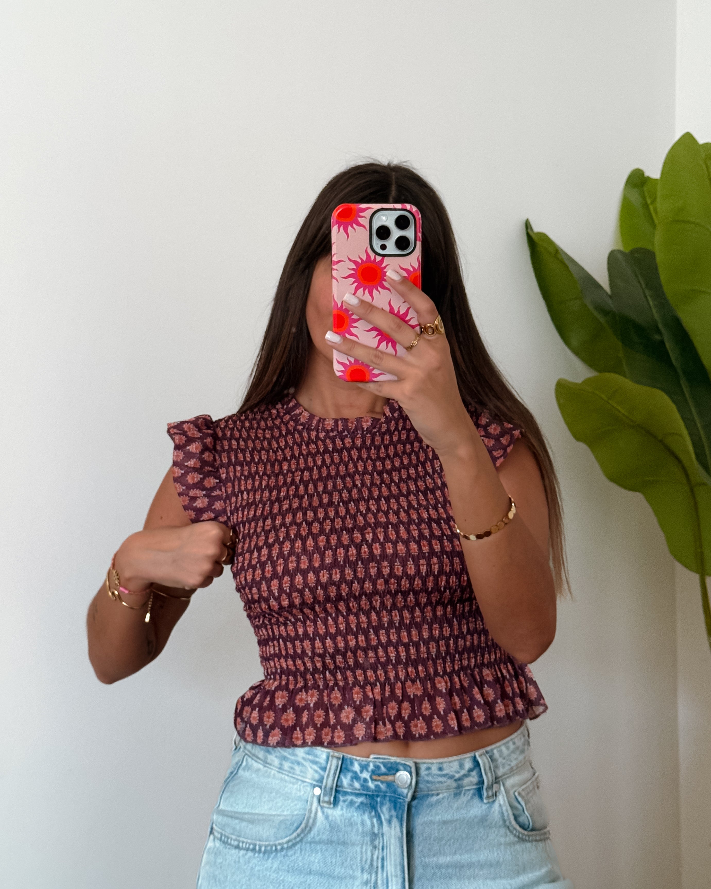 TOP CHARLOTTE - BURGUNDY & ORANGE