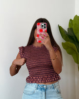 TOP CHARLOTTE - BURGUNDY & ORANGE