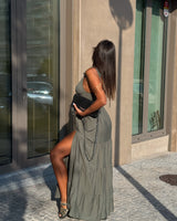 AMALFI DRESS - OLIVE GREEN