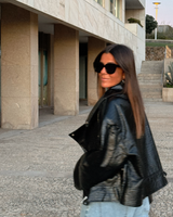 RAVEN OVERSIZED JACKET - BLACK