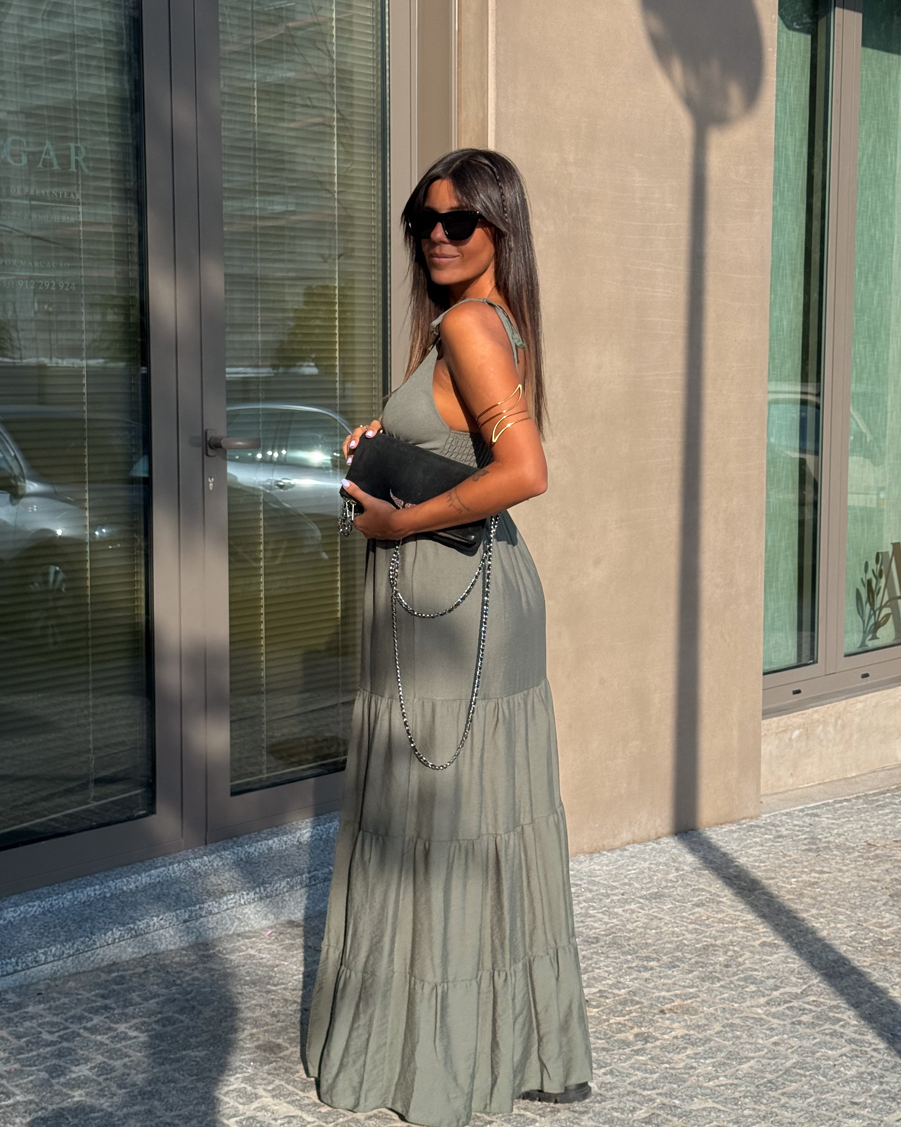 AMALFI DRESS - OLIVE GREEN