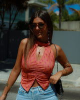 TOP LEONOR - ORANGE & PINK