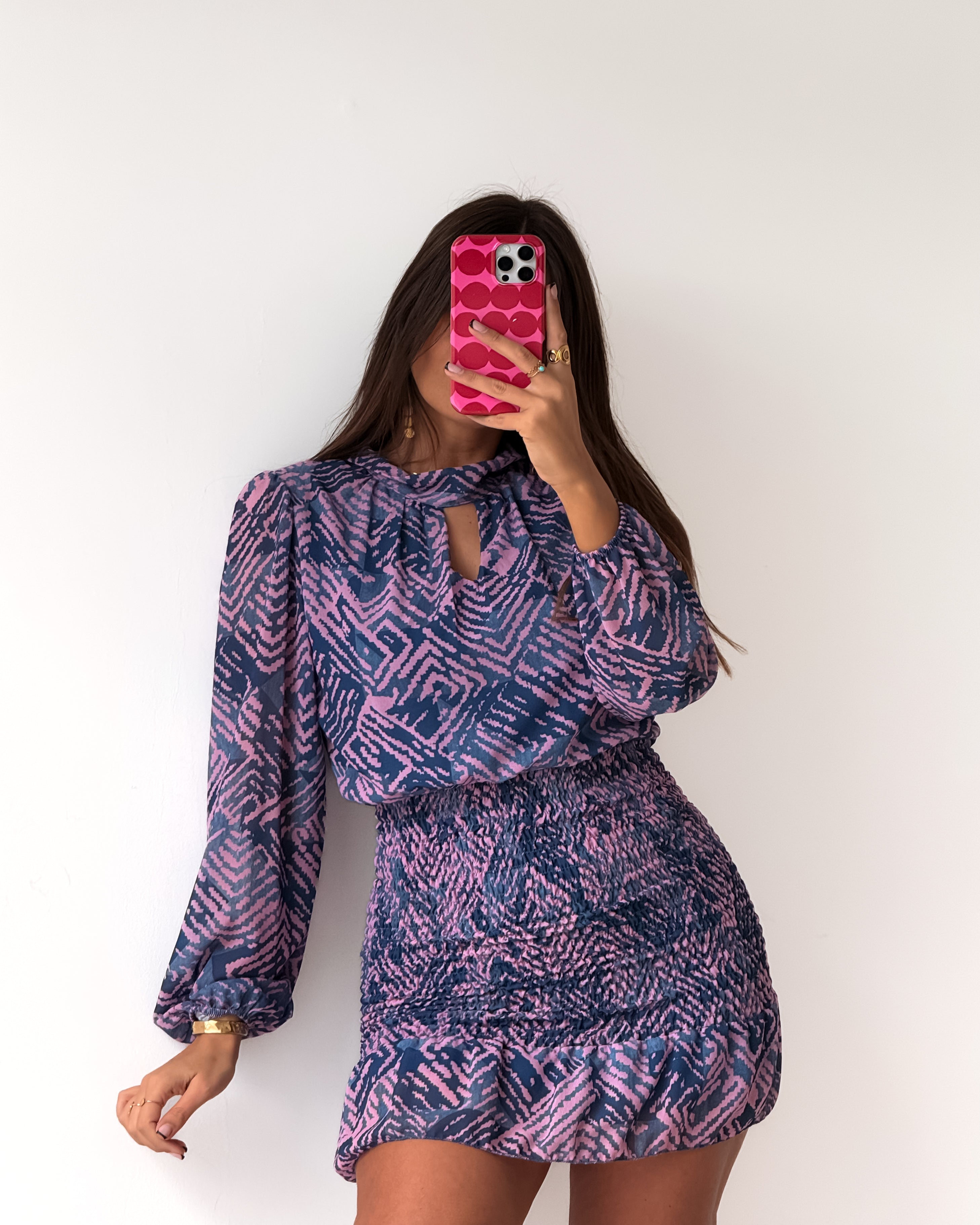 BENEDITA DRESS - BLUE & LAVENDER