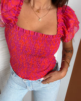 Top Wendy - Hot Pink & Orange