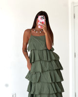 CAMILA DRESS  - OLIVE GREEN