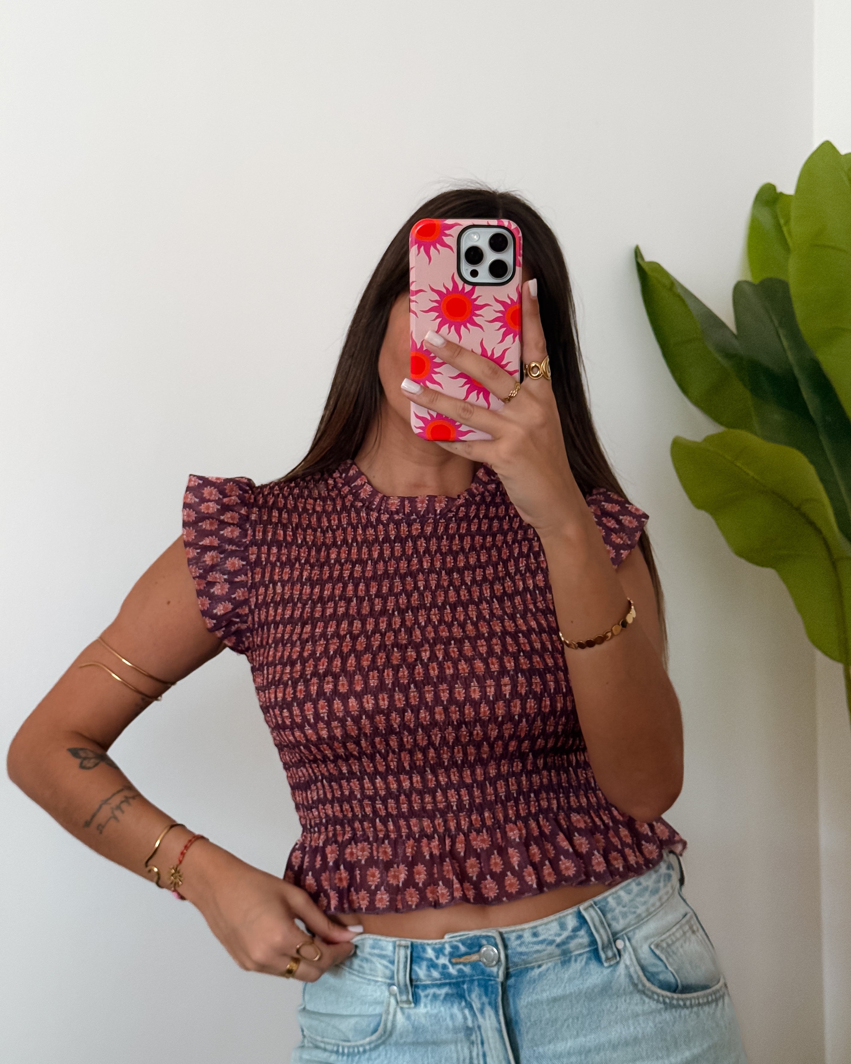TOP CHARLOTTE - BURGUNDY & ORANGE