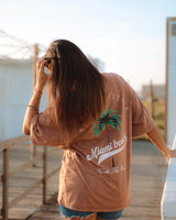 MIAMI BEACH T-SHIRT - BROWN WASHED