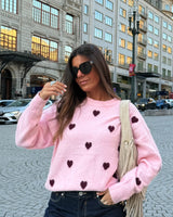 PINK HEARTS WOOL BLEND KNIT