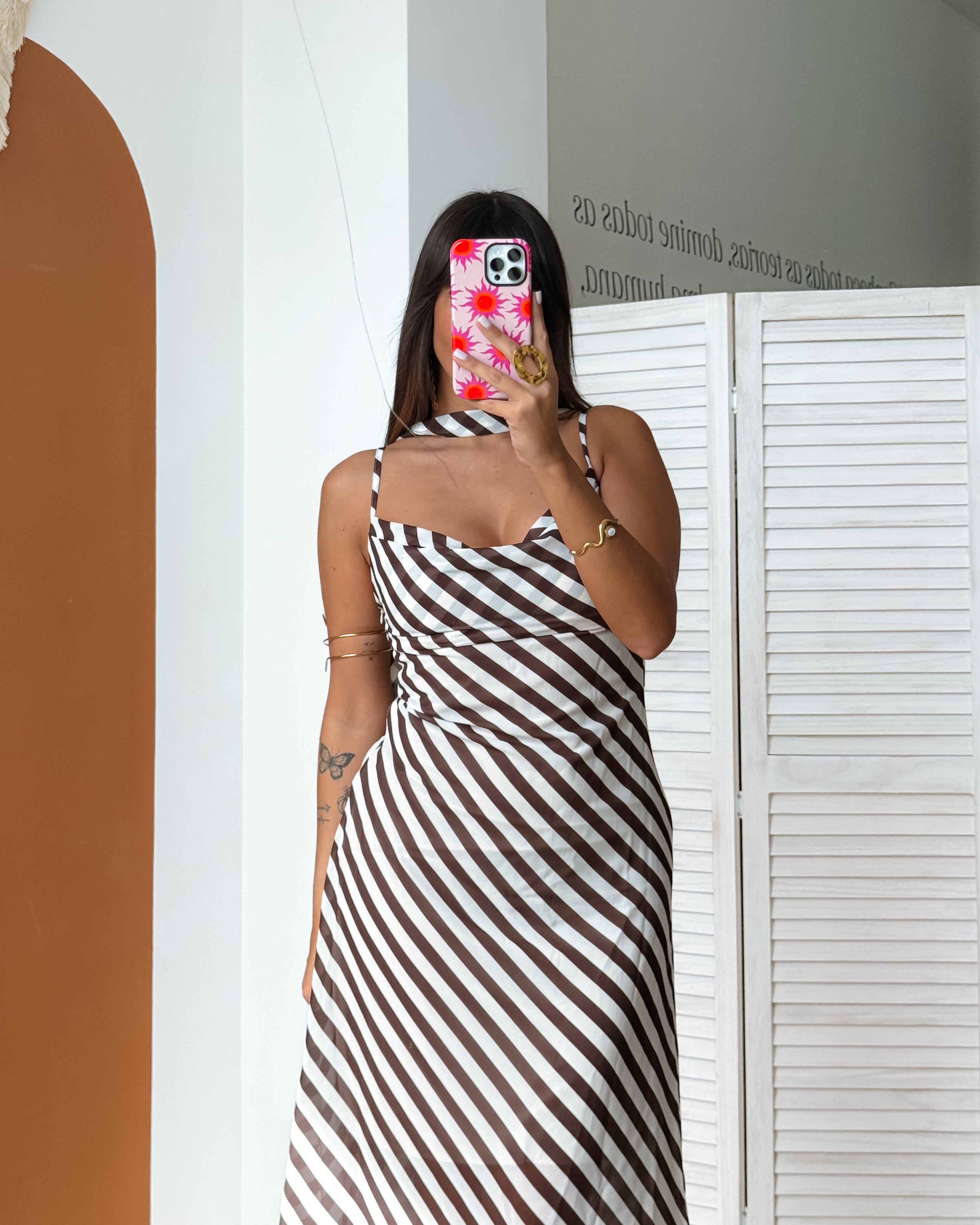 MOCHA STRIPES DRESS