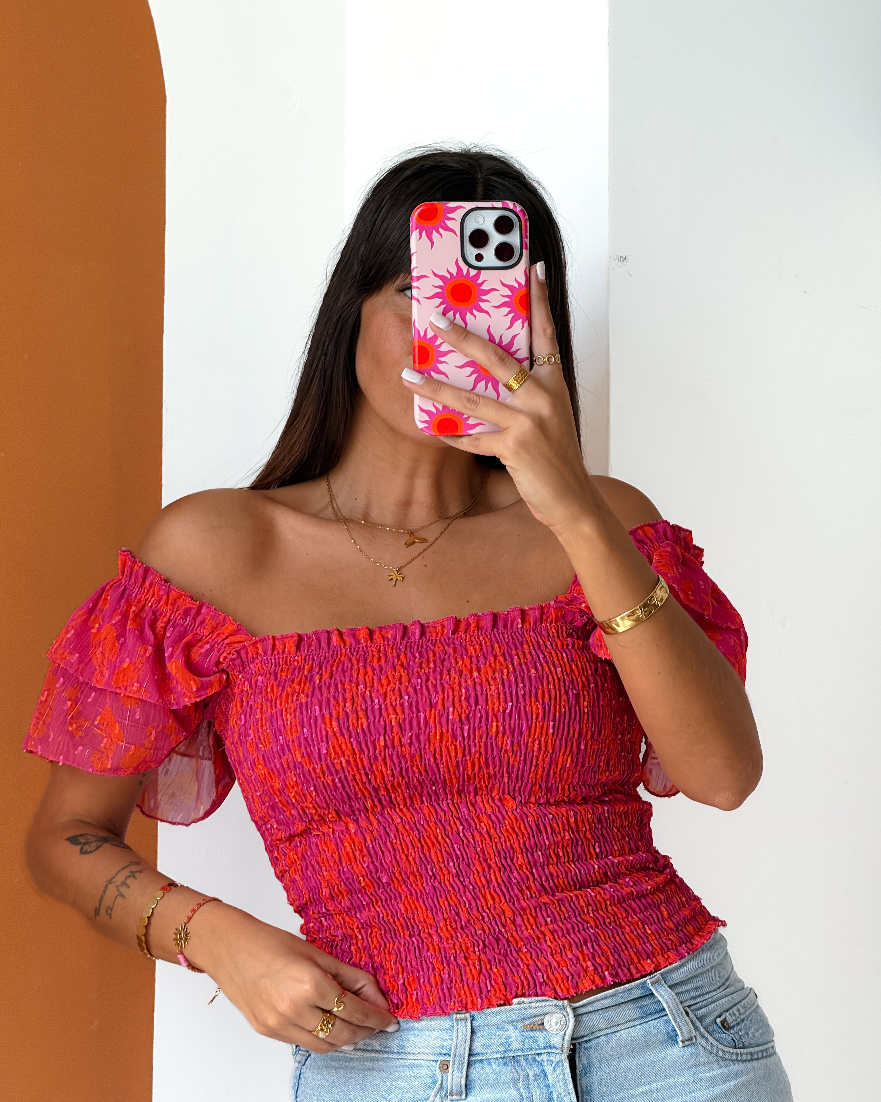 Top Wendy - Hot Pink & Orange