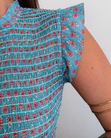 TOP CHARLOTTE - TURQUOISE & PINK