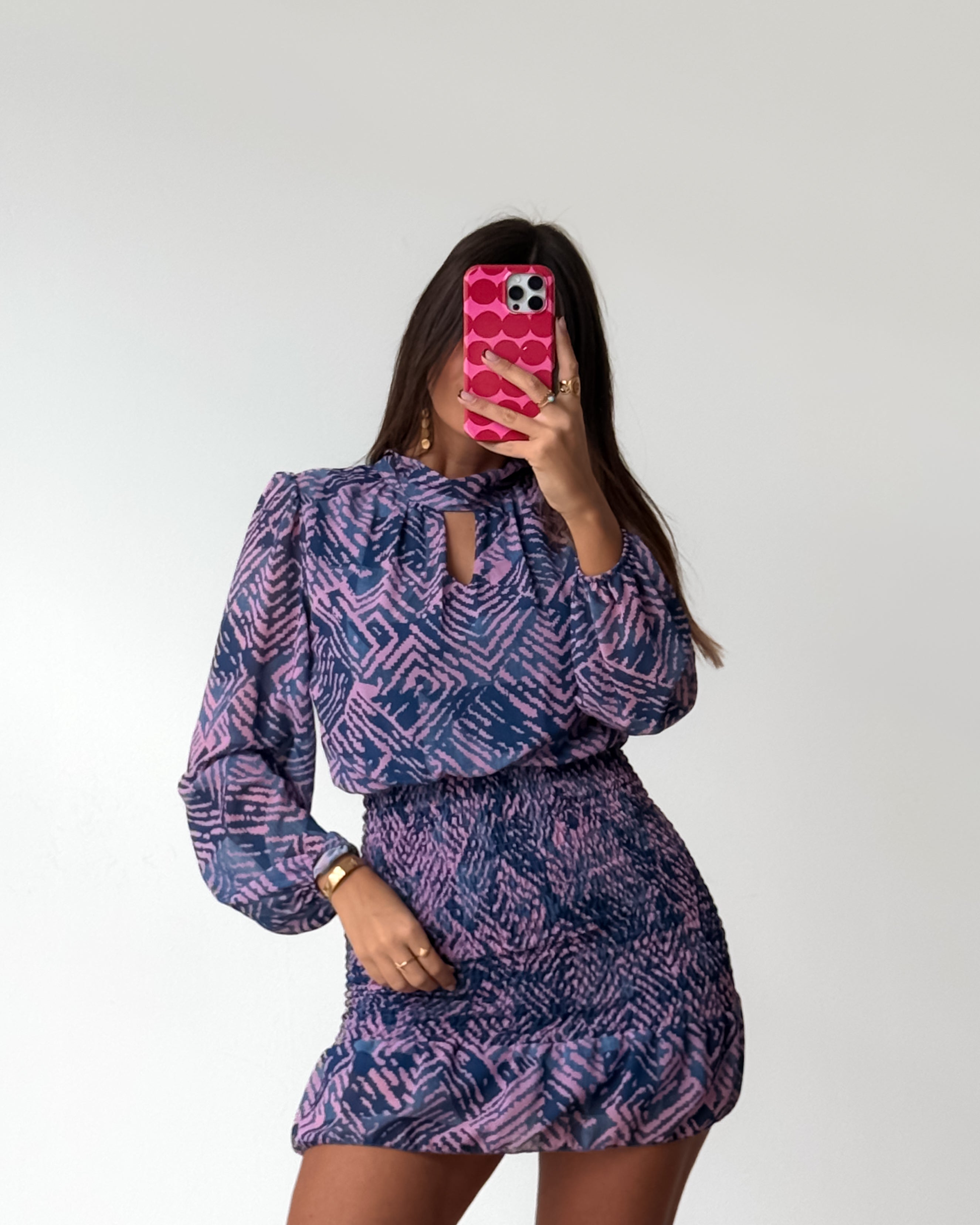 BENEDITA DRESS - BLUE & LAVENDER