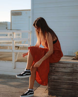 VESTIDO 100% LINHO  - TERRACOTTA