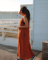 VESTIDO 100% LINHO  - TERRACOTTA