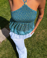 TOP SOLANA - BLUE & LIME